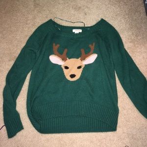 Teal reindeer / deer sweater